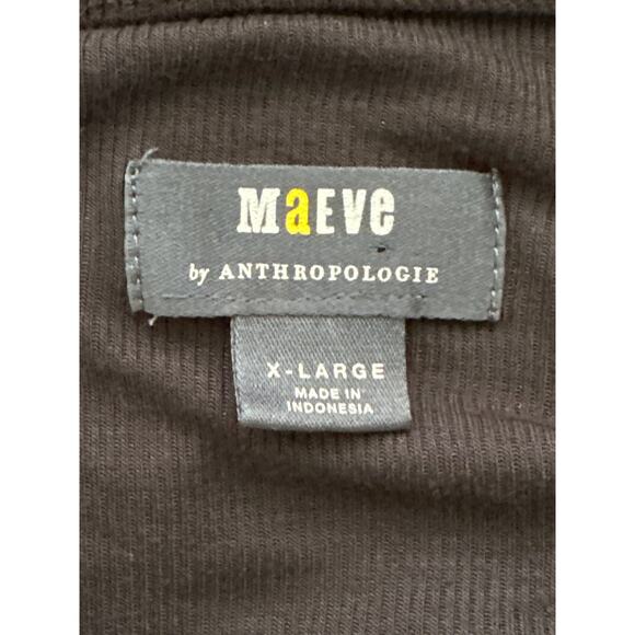 Maeve by Anthropologie Ultra Soft Ribbed Long Sleeve Henley Snap Shirt XL Black - Picture 6 of 10